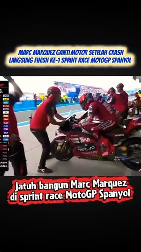 Marc Marquez quickly changes bike after crash #motogp #shorts