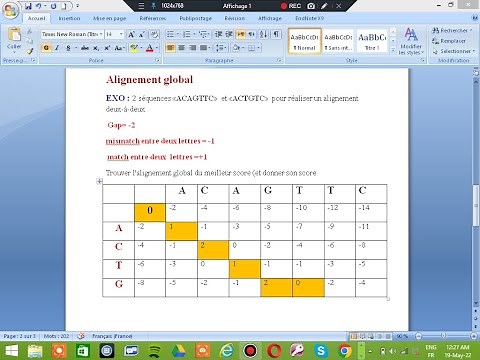 exo 1/2: TD bioinformatique les Alignement global pour L3 . M1 ....