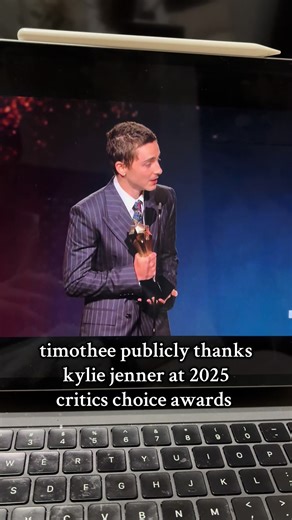 his parter of 3 years (and hopefully many more!) #kyliejenner #timotheechalamet #kylieandtimothee #criticschoiceawards #iloveyou