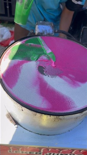 rotated in a perfect circle to form a 3-color crepe