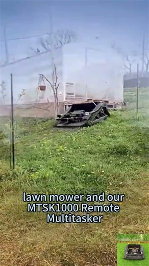 remote controlled track-mounted grass trimming machine, Vigorun caterpillar lawn cutter machine