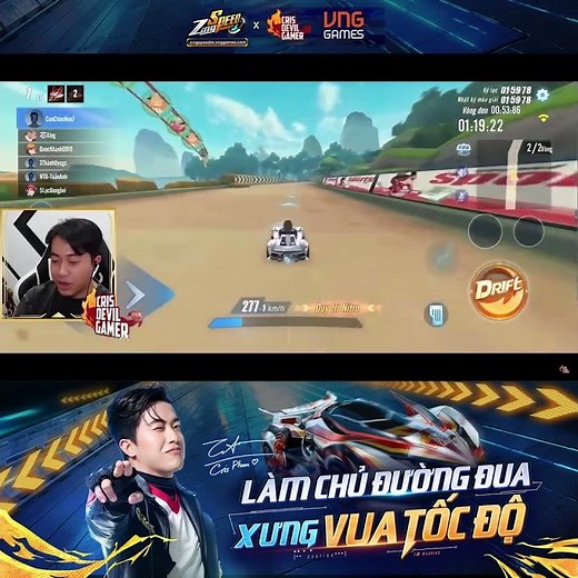 🏁 LÀM CHỦ ĐƯỜNG ĐUA cùng Cris Devil Gamer tại ZingSpeed Mobile – game đua xe số 1 Việt Nam!