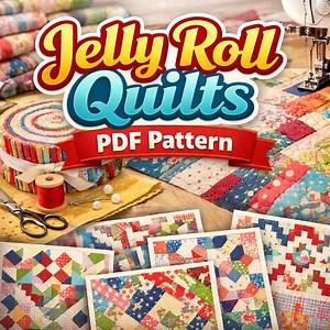 Jelly Roll Quilt Patterns PDF - 18 Beginner Quilting Projects, Easy Strip Quilt Pattern - Etsy