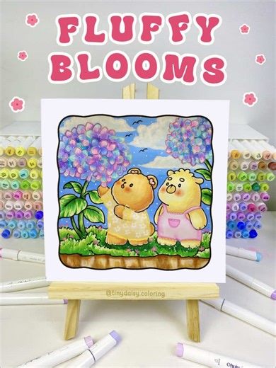 A quiet afternoon, two tiny friends, and a sky full of soft blooms 🌸 It feels like one of those moments where nothing special happens—yet everything feels just right. 💫 Page from: Bear Days Coloring Book - link in our bio 🛒 Now you can shop at Tiny Daisy Store! ✨ 🎨 Digital Coloring Books: https://tinydaisyartist.gumroad.com/ 📚 Physical Coloring Books: https://ins.tinydaisycoloring.com/ #tinydaisycoloring #coloringbooks #colortutorial #coloringcommunity #colorforadults