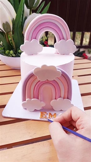 how to make rainbow with fondant. #rainbow #fondanttoppers #girlycake #foryou #rainbowcake