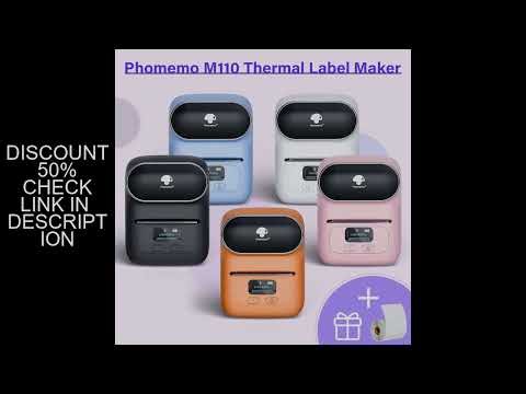 Phomemo M110 Thermal Wireless Label Printer Portable Bluetooth Sticker Mini Printer Barcode Label Ma