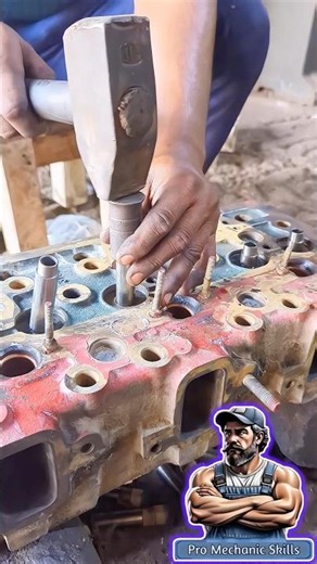 The Smoothest Valve Guide Installation You'll See Today! #automobile #enginerepair #viralvideo #diy