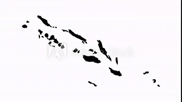 Animation forms a map of the Solomon Islands country