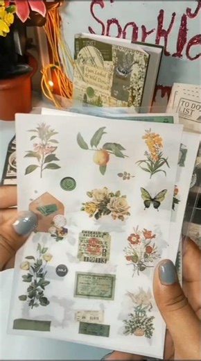 "Beautiful Sticker Collection"😍💫💚💖🖼️#decorate #sticker#aesthetic#scrapbook#craft #asmr#view#greenry
