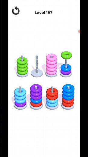 Hoop Stack Level 197 WalkThrough Solution Gameplay