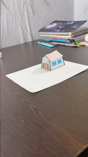 Easy drawing 3D house 🤯