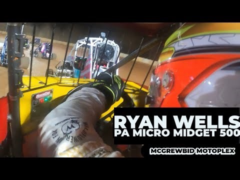 Ryan Wells @ Mcgrewbid Motoplex - PA Micro Midget 500 - GoPro Onboard