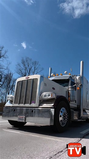 Peterbilt extended hood pulling a pneumatic bulk tanker eastbound rolling 💨