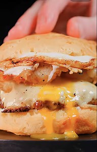 Hearty breakfast biscuit sandwich made with oats overnight for a protein-powered morning boost