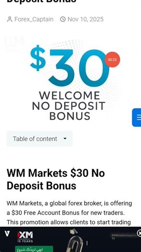 $30 Free Bonus Forex | Create a Basic Account and Start Trading