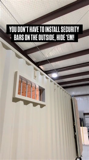 Simple Shipping Containers on Instagram: "YOU DON’T HAVE TO INSTALL SECURITY BARS ON THE OUTSIDE, HIDE ‘EM! #shippingcontainer"