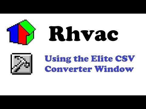 Elite Software Rhvac for ACCA Manual J, D, and S Calcs - AHRI data converter (Elite CSV Converter)