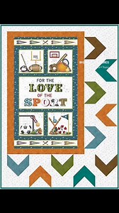 As part of the Villa Rosa Designs blog hop, Henry Glass Fabrics wanted to be extra creative with Villa Rosa’s 31 pattern. We decided to feature two collections that are designed by Leanne Anderson and Kayltyn Kuebler of The Whole Country Caboodle The panel in this quilt features I Love Sports by Leanne and Kaytlyn, while the arrows in the pattern feature prints from their versatile Starry Basics collection. For all the sports fanatics and athletes in your life, I Love Sports hits a home run. Swi