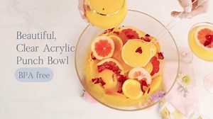 JAYE & BLAKE Premium Acrylic Punch Bowl with Ladle | 12”W x 6”H Clear Design Glass Like Quality & Durable Acrylic Bowls | 1.5 Gallon (6 quarts) Punch Bowl For Parties, Holidays, Schools, Halloween