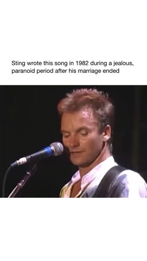 Good Music on Instagram: "“Every Breath You Take” was written by Sting in 1982 during a difficult time in his life. His marriage was falling apart, and he later admitted he was feeling jealous, insecure, and emotionally unsettled. Those feelings shaped the song’s lyrics, which are written from the perspective of someone obsessively watching another person. Although the melody sounds calm and romantic, the song is actually about control and obsession rather than love. Sting has even described it