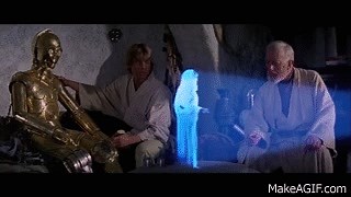"Help Me, Obi-Wan Kenobi. You're My Only Hope" - A New Hope [1080p HD] on Make a GIF