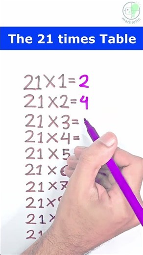 21 Times Table Made Easy! 🔥 | Learn the 21 Multiplication Table #Shorts