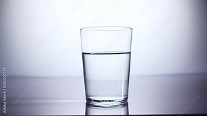 ice cube falling in glass of water