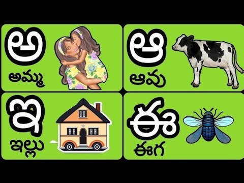 తెలుగు అక్షరమాల | Aksharamala Telugu with Pictures | Achulu Hallulu Padalu | Telugu Alphabets