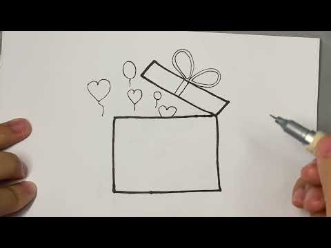 🎁 How to Draw a Cute Gift Box | Easy Drawing for Kids