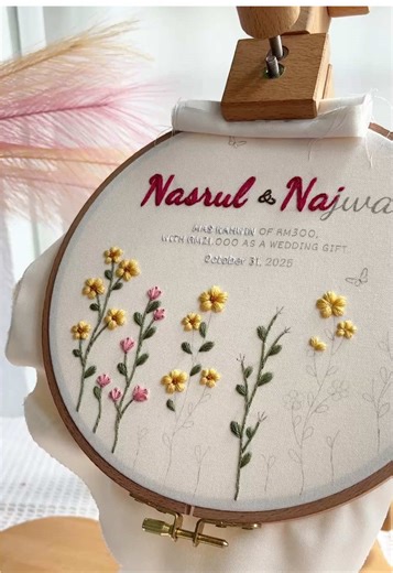 Tulips in soft loops of lazy daisy stitch 🌷🤍✨