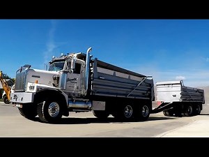 KENWORTH C500 DUMP TRUCK w/ PUP -- JOHN DEERE EQUIPMENT EXCAVATE WORK SITE