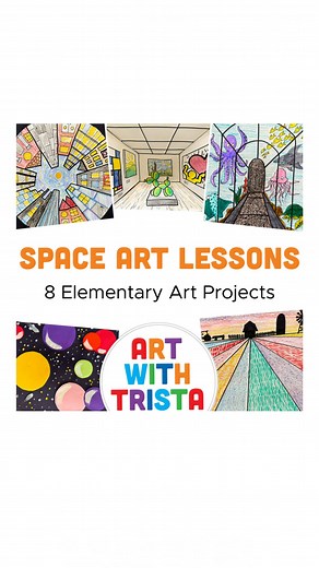 8 Art Lessons all about the Element of Art - S P A C E !! This bundle of lessons is perfect for Kindergarten through 5th grade All handouts seen are included in this bundle, as well as, a video tutorial for each lesson. Every lesson ALSO has lesson objectives, vocabulary, standards, materials needed and step by step directions. Comment BUNDLE for a direct message with the direct link to this bundle of 8 lesson plans, video tutorials and handouts available on my TPT store #artteachers #primaryart