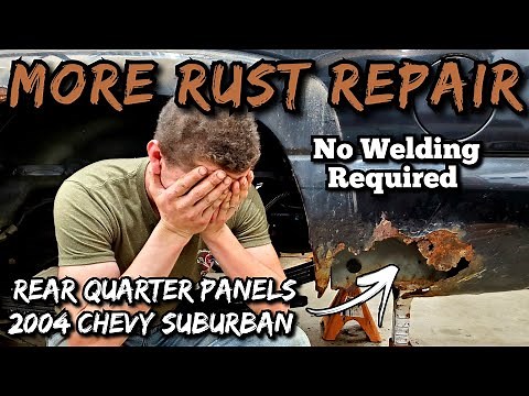Replacing Rear Quarter Panels "No Welding Required" 2004 Chevy Suburban Rust Repair