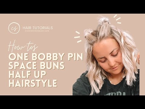 One Bobby Pin Space Buns Half Up Half Down Hair Tutorial