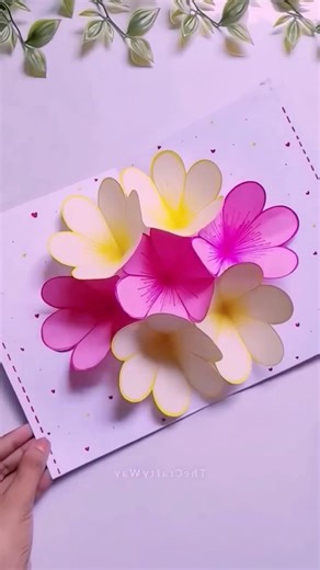 DIY 3D Paper Flower Card 🌸 | Easy Handmade Greeting Card Tutorial