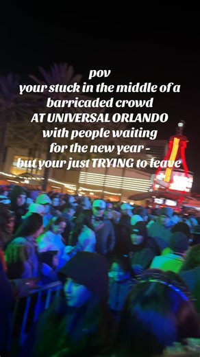 Sam Haylee on Instagram: "pov - u jus tryna leave universal but are trapped in the barricade 🥹 #universalorlando #citywalkorlando #chaos #newyear #stuck"