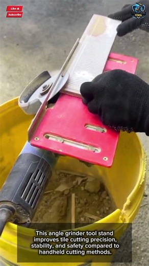 Angle grinder tool stand for precise tile cutting#tool