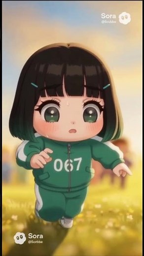 Squid Game: Chibi Dreams | Ghibli-Style Mini Scene 🎨