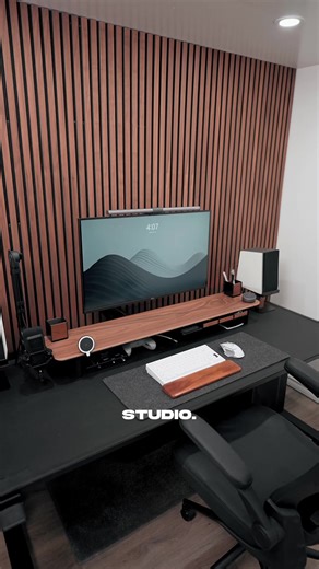 Enhance Your Desk Setup with Wooden Acoustic Wall Panels