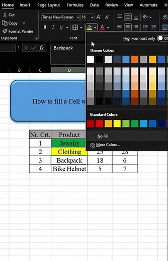 How to fill a Cell with Color in Excel 🙂😉