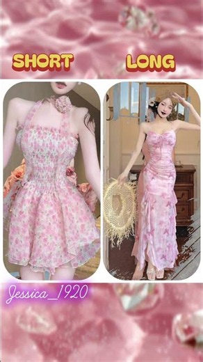 Short v/s long dress 🫰🏻💖 comment your favourite 💭🫰🏻 #tendingshorts #comment #like #subscribe
