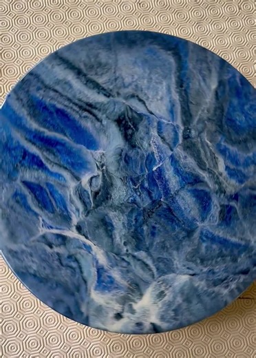 XL Blue Lazy Susan, Hand Poured Geode Design Epoxy Resin, Housewarming Gift, Functional Art, Dinner and Hosting - Etsy
