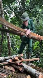 Building My Jungle Tree Shelter (Part 3) – Making the Platform 🌳🪵 #survival #treeshelter