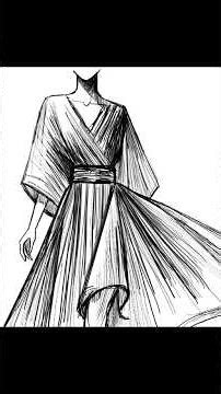 Relaxing Ink Pen Fashion Sketch Tutorial #drawing #art #diy #artist #tutorial #relaxing #fashion