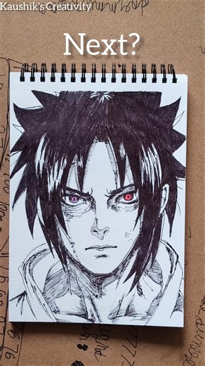 Sasuke Uchiha Ball Pen Drawing 😈 #Shorts #art #pendrawing #drawing #anime