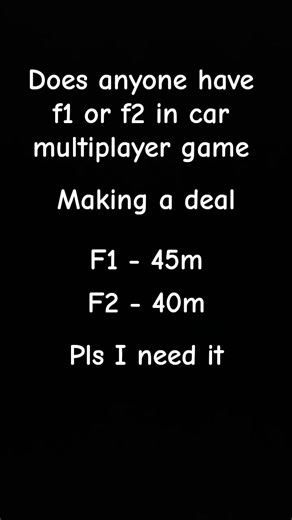 Making a deal in car multiplayer game f1 or f2 #racinggame #cars #carracing #deals #f1 #f2 #money
