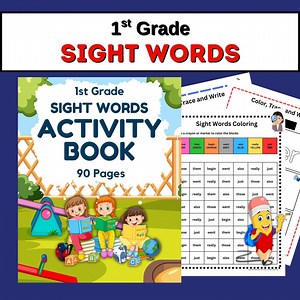 First Grade Sight Words Activity Book Worksheets Printable Homeschool Instant Download Kindergarten 1st Grade - Etsy