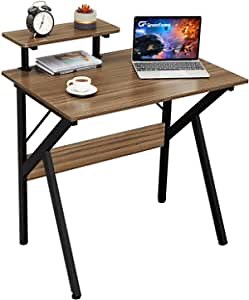 GreenForest Small Computer Desk 32 inch, Writing Gaming Desk with Moveable Shelf for Home Office Workstation, Espresso