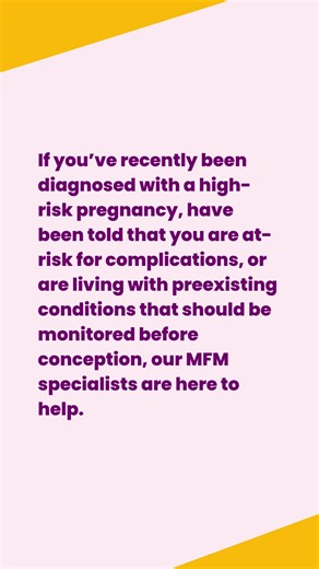 Before conception, an MFM doctor can create a comprehensive roadmap to ensure you have the healthiest pregnancy possible and review the benefits of genetic testing. Link in bio for more information. #highriskpregnancycenter #maternalfetalmedicine #pregnancyhealth #highriskpregnancyspecialist #maternalhealth