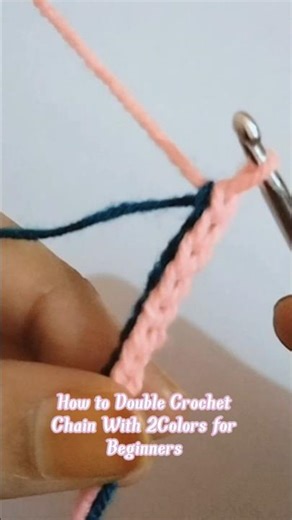 How to Crochet Double Chain with 2 Colors for Beginners #shorts #crochet #viral #diy #yt #trending